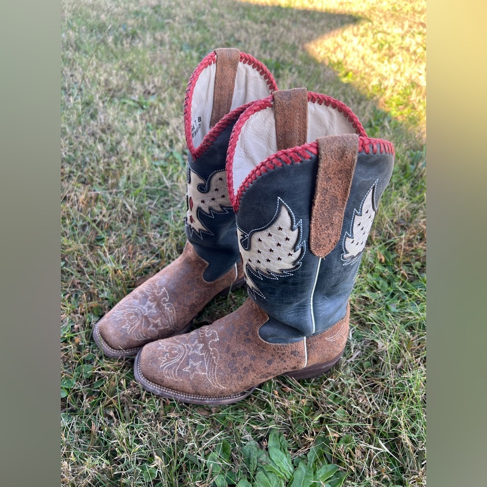J.B Dillon Woman’s Morning Glory Western Sturdy Cowboy Boots Size 7B - Picture 3 of 11